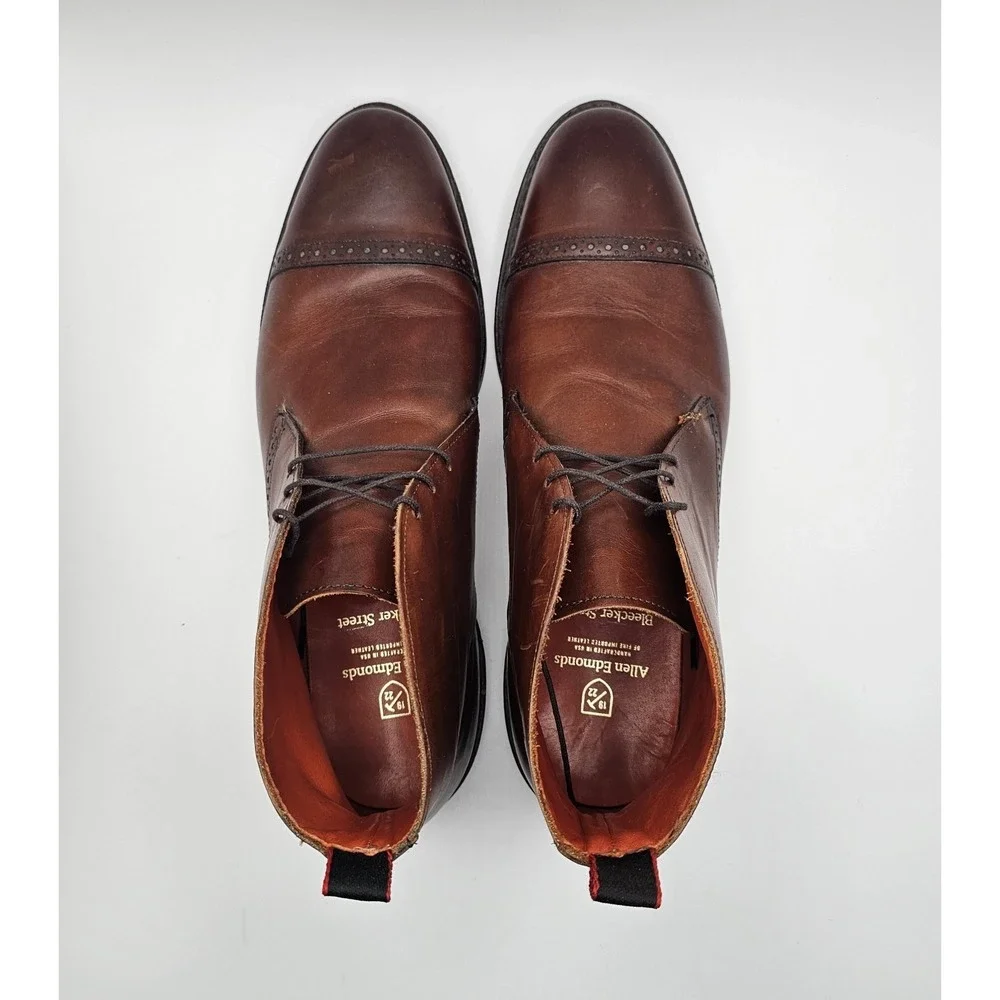 Allen Edmonds Bleecker Street Chukka Boots Mens 10 Leather USA Dark Chili